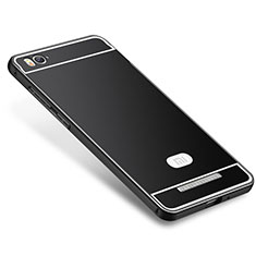 Coque Bumper Luxe Metal et Silicone Etui Housse M01 pour Xiaomi Mi 4i Noir