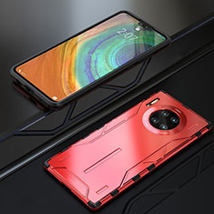 Coque Bumper Luxe Metal et Silicone Etui Housse T01 pour Huawei Mate 30 Pro 5G Rouge