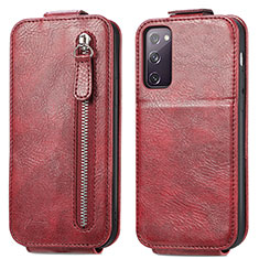 Coque Clapet Portefeuille Cuir S01D pour Samsung Galaxy S20 FE 5G Rouge