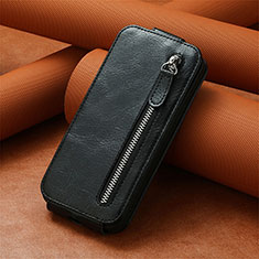 Coque Clapet Portefeuille Cuir S01D pour Samsung Galaxy S21 Ultra 5G Noir