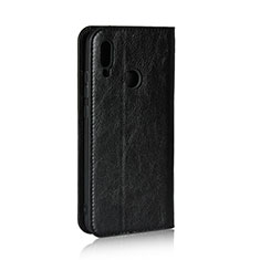 Coque Clapet Portefeuille Livre Cuir L02 pour Huawei Honor 10 Lite Noir