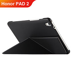 Coque Clapet Portefeuille Livre Cuir L02 pour Huawei Honor Pad 2 Noir