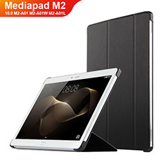 Coque Clapet Portefeuille Livre Cuir L02 pour Huawei MediaPad M2 10.0 M2-A01 M2-A01W M2-A01L Noir