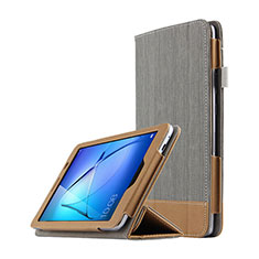 Coque Clapet Portefeuille Livre Cuir L03 pour Huawei MediaPad T3 8.0 KOB-W09 KOB-L09 Gris