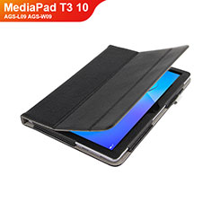 Coque Clapet Portefeuille Livre Cuir L05 pour Huawei MediaPad T3 10 AGS-L09 AGS-W09 Noir