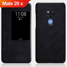 Coque Clapet Portefeuille Livre Cuir pour Huawei Mate 20 X Noir