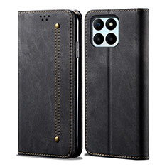 Coque Clapet Portefeuille Livre Tissu B01S pour Huawei Honor X6a Noir