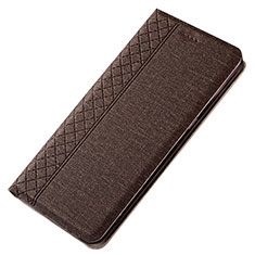 Coque Clapet Portefeuille Livre Tissu H01 pour Samsung Galaxy A70 Marron