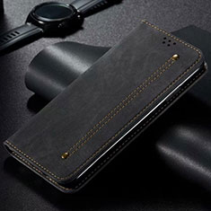 Coque Clapet Portefeuille Livre Tissu H01 pour Samsung Galaxy S20 Ultra Noir