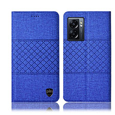 Coque Clapet Portefeuille Livre Tissu H12P pour OnePlus Nord N300 5G Bleu