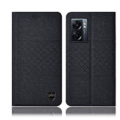 Coque Clapet Portefeuille Livre Tissu H12P pour OnePlus Nord N300 5G Noir