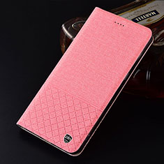 Coque Clapet Portefeuille Livre Tissu H12P pour Xiaomi Mi 10T 5G Rose