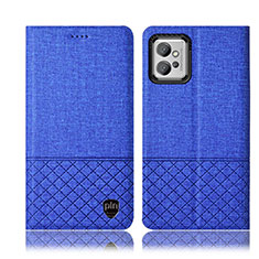 Coque Clapet Portefeuille Livre Tissu H13P pour Motorola Moto G32 Bleu