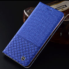 Coque Clapet Portefeuille Livre Tissu H25P pour Vivo iQOO 9 Pro 5G Bleu