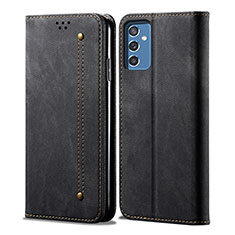 Coque Clapet Portefeuille Livre Tissu pour Samsung Galaxy M52 5G Noir