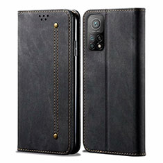 Coque Clapet Portefeuille Livre Tissu pour Xiaomi Redmi K30S 5G Noir
