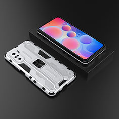 Coque Contour Silicone et Plastique Housse Etui Mat avec Aimant Magnetique Support KC1 pour Xiaomi Mi 11X 5G Argent