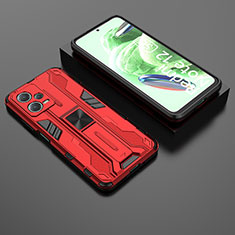 Coque Contour Silicone et Plastique Housse Etui Mat avec Aimant Magnetique Support KC2 pour Xiaomi Redmi Note 12 5G Rouge