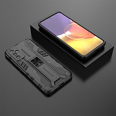 Coque Contour Silicone et Plastique Housse Etui Mat avec Aimant Magnetique Support T01 pour Samsung Galaxy A05s Noir