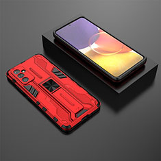 Coque Contour Silicone et Plastique Housse Etui Mat avec Aimant Magnetique Support T01 pour Samsung Galaxy A05s Rouge