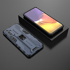 Coque Contour Silicone et Plastique Housse Etui Mat avec Aimant Magnetique Support T01 pour Samsung Galaxy A25 5G Bleu