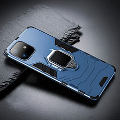 Coque Contour Silicone et Plastique Housse Etui Mat avec Magnetique Support A01 pour Apple iPhone 11 Bleu