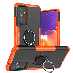 Coque Contour Silicone et Plastique Housse Etui Mat avec Magnetique Support Bague Anneau J01X pour Samsung Galaxy A05s Orange