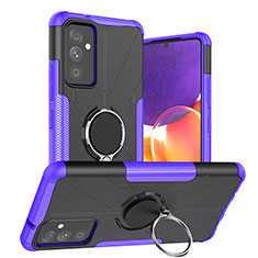 Coque Contour Silicone et Plastique Housse Etui Mat avec Magnetique Support Bague Anneau J01X pour Samsung Galaxy A05s Violet