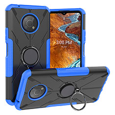 Coque Contour Silicone et Plastique Housse Etui Mat avec Magnetique Support Bague Anneau JX1 pour Nokia G300 5G Bleu