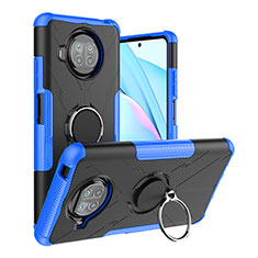 Coque Contour Silicone et Plastique Housse Etui Mat avec Magnetique Support Bague Anneau JX1 pour Xiaomi Mi 10i 5G Bleu