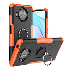 Coque Contour Silicone et Plastique Housse Etui Mat avec Magnetique Support Bague Anneau JX1 pour Xiaomi Mi 10i 5G Orange