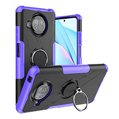 Coque Contour Silicone et Plastique Housse Etui Mat avec Magnetique Support Bague Anneau JX1 pour Xiaomi Mi 10i 5G Violet