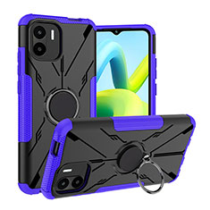 Coque Contour Silicone et Plastique Housse Etui Mat avec Magnetique Support Bague Anneau JX1 pour Xiaomi Redmi A1 Violet