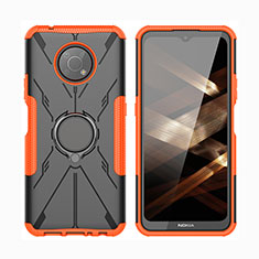 Coque Contour Silicone et Plastique Housse Etui Mat avec Magnetique Support Bague Anneau JX2 pour Nokia G300 5G Orange