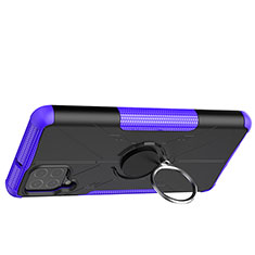 Coque Contour Silicone et Plastique Housse Etui Mat avec Magnetique Support Bague Anneau JX2 pour Samsung Galaxy M62 4G Violet