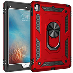 Coque Contour Silicone et Plastique Housse Etui Mat avec Magnetique Support Bague Anneau MQ1 pour Apple iPad Air 2 Rouge