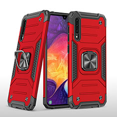 Coque Contour Silicone et Plastique Housse Etui Mat avec Magnetique Support Bague Anneau MQ1 pour Samsung Galaxy A30S Rouge