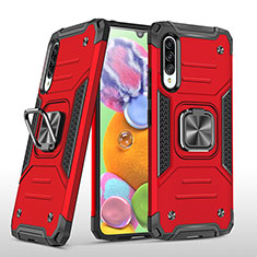 Coque Contour Silicone et Plastique Housse Etui Mat avec Magnetique Support Bague Anneau MQ1 pour Samsung Galaxy A90 5G Rouge