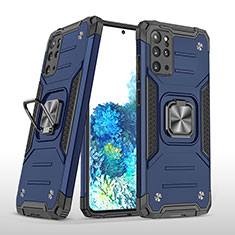 Coque Contour Silicone et Plastique Housse Etui Mat avec Magnetique Support Bague Anneau MQ1 pour Samsung Galaxy S20 Plus 5G Bleu