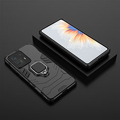 Coque Contour Silicone et Plastique Housse Etui Mat avec Magnetique Support Bague Anneau pour Xiaomi Mi Mix 4 5G Noir