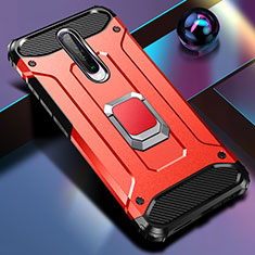 Coque Contour Silicone et Plastique Housse Etui Mat avec Magnetique Support Bague Anneau pour Xiaomi Redmi K30 5G Rouge
