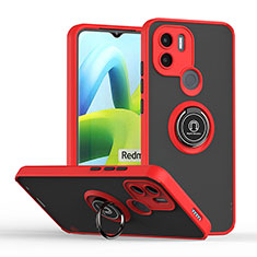 Coque Contour Silicone et Plastique Housse Etui Mat avec Magnetique Support Bague Anneau QW2 pour Xiaomi Redmi A1 Plus Rouge