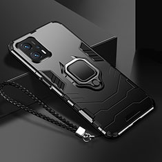 Coque Contour Silicone et Plastique Housse Etui Mat avec Magnetique Support Bague Anneau R03 pour Xiaomi Poco X4 GT 5G Noir