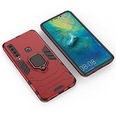 Coque Contour Silicone et Plastique Housse Etui Mat avec Magnetique Support Bague Anneau S01 pour Samsung Galaxy A9 (2018) A920 Rouge