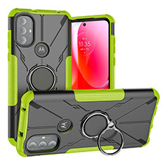 Coque Contour Silicone et Plastique Housse Etui Mat avec Magnetique Support Bague Anneau S02 pour Motorola Moto G Play (2023) Vert