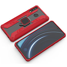Coque Contour Silicone et Plastique Housse Etui Mat avec Magnetique Support Bague Anneau S03 pour Samsung Galaxy A40s Rouge