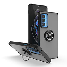 Coque Contour Silicone et Plastique Housse Etui Mat avec Magnetique Support Bague Anneau S04 pour Motorola Moto Edge S Pro 5G Noir