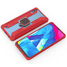Coque Contour Silicone et Plastique Housse Etui Mat avec Magnetique Support Bague Anneau S04 pour Samsung Galaxy M10 Rouge