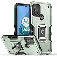 Coque Contour Silicone et Plastique Housse Etui Mat avec Magnetique Support Bague Anneau S05 pour Motorola Moto G10 Vert