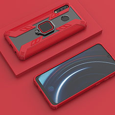 Coque Contour Silicone et Plastique Housse Etui Mat avec Magnetique Support Bague Anneau S06 pour Samsung Galaxy A40s Rouge